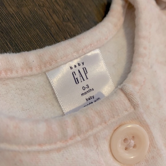 Baby gap one piece outfits. Plush pink button up suit, pink floral snap outfit - Picture 2 of 3